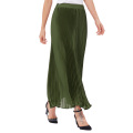 Kate Kasin Women&#39;s Retro Vintage Army Vert Été Plissé Maxi Long Jupe 40 &quot;KK000614-4